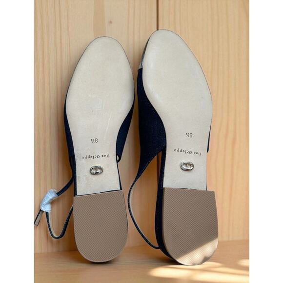 Dee Ocleppo Womens Mumbai Sz. 8.5 Blue Silver Toe Leather Ballet Flats Shoes NIB - Picture 7 of 8